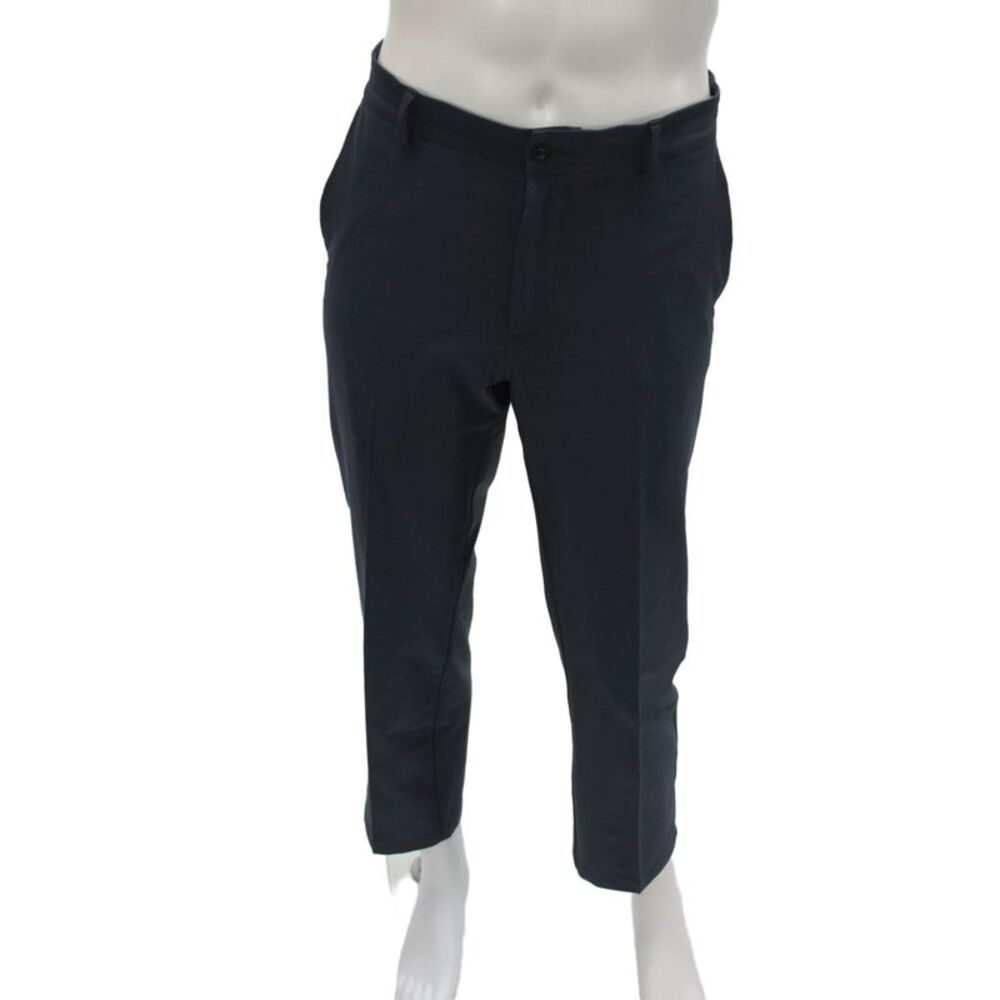 Dunning Mens Cropped Golf Pants Black Button Size 32
